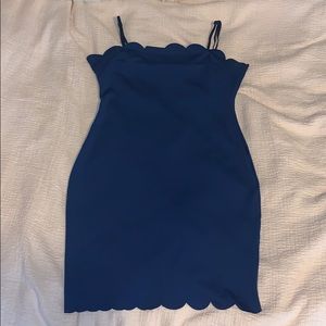 blue spaghetti strap dress
